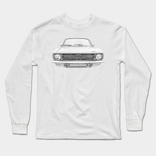 Morris Marina 1970s British classic car monochrome Long Sleeve T-Shirt